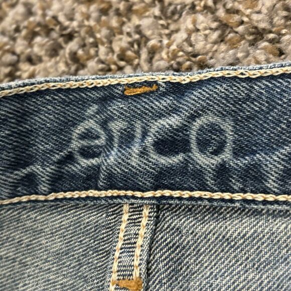 Etica Jeans 24 Tyler Vintage Straight Ankle Blue Distress Button Fly High Rise - Picture 10 of 13